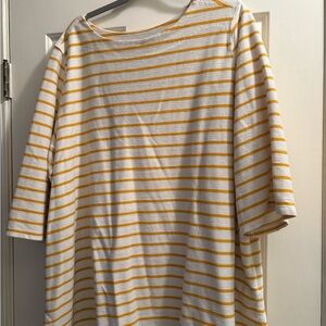 Old Navy Mustard and Cream Striped Top